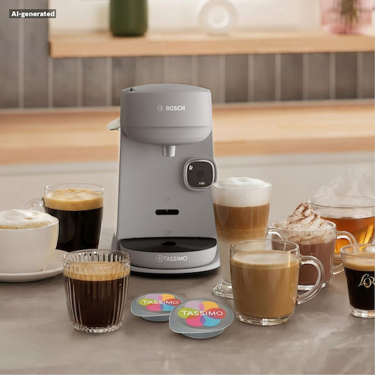 Bosch Harmony Plus Espressor pentru capsule Tassimo cu presiune de 3.3bar Gri