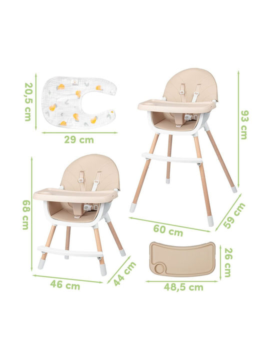 Scaun Inalt De Masa 3 In 1 Bej
