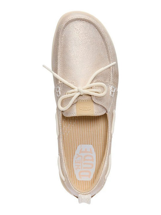 Women's Moccasins in Beige Colour