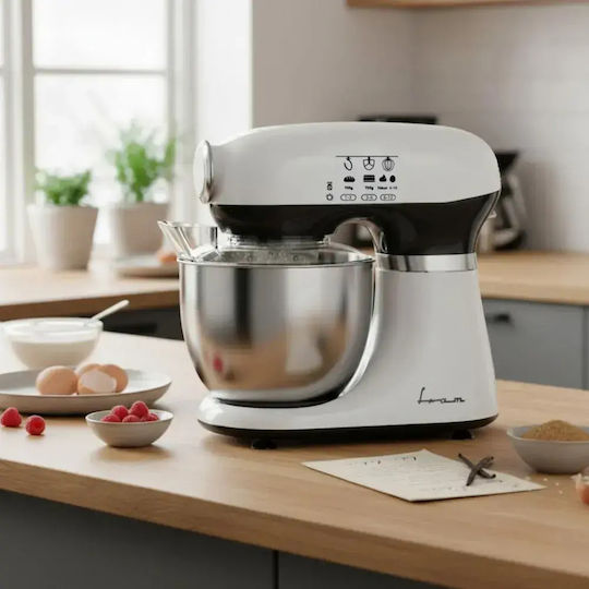 Fram Mixer Planetar 1000W cu Bol Din Inox 5lt Albă