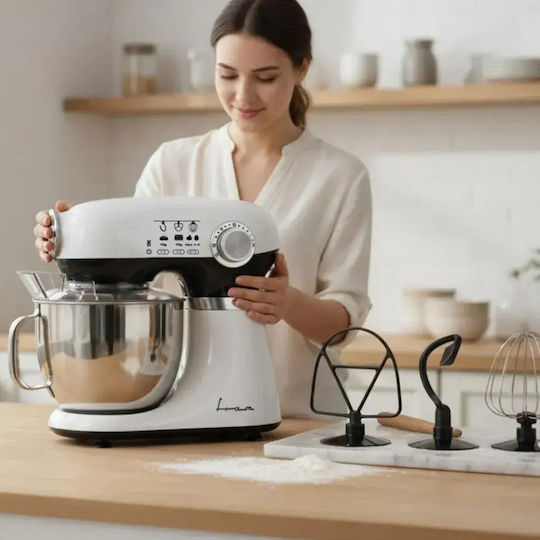 Fram Mixer Planetar 1000W cu Bol Din Inox 5lt Albă