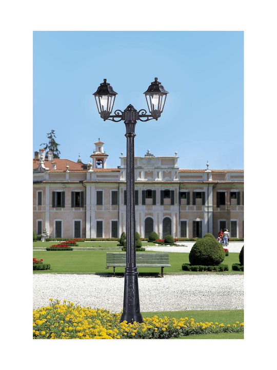 Fumagalli Lampa de podea Posta pentru exterior IP55 pentru soclu E27 Negru