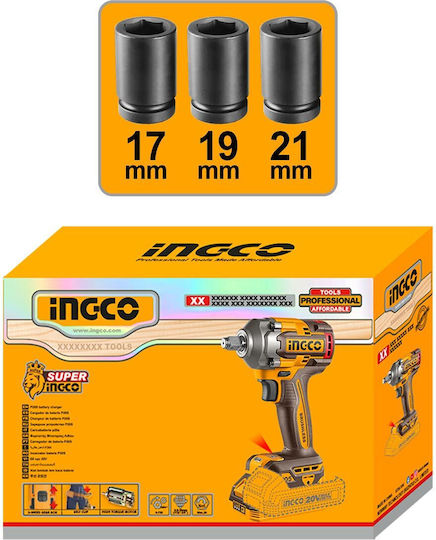 Ingco CIWLI20451 Акумулаторен гайковерт 20V Solo с вложка 1/2"