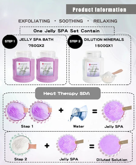 Jelly Spa Bath Hand & Food Kit Lavender & Dilution Minerals 3τεμ
