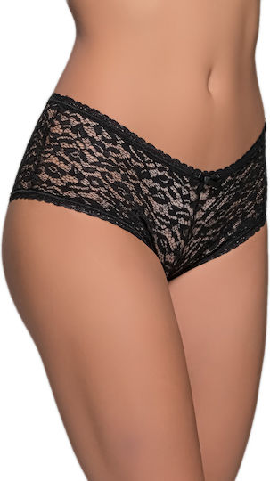 Milena by Paris Damen Sexy Boxer mit Spitze Schwarz 001606-Schwarz