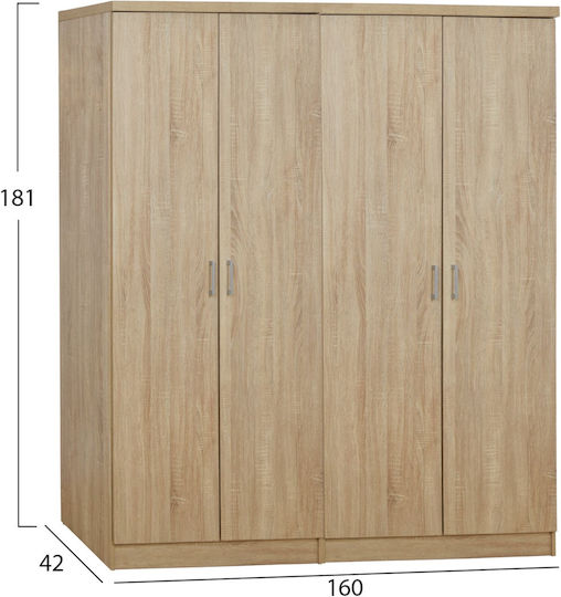 Dulap Patru Uși Sonoma 160x42x181cm Dulap Patru Uși Sonoma 160x42x181cm