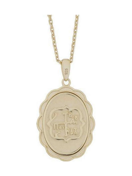 Halskette Talisman Göttliche Mutter aus Vergoldetem Silber