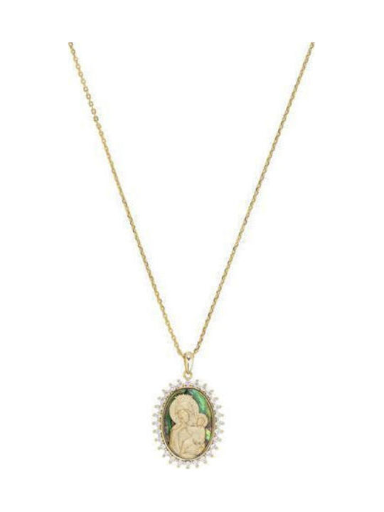 Halskette Talisman Göttliche Mutter aus Vergoldetem Silber