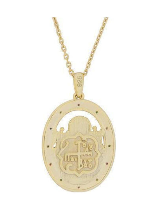 Halskette Talisman Göttliche Mutter aus Vergoldetem Silber