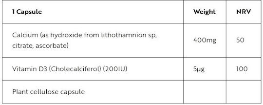 Viridian Calcium & Vitamin D3 400mg 90 φυτικές κάψουλες