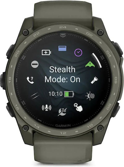 Garmin Tactix 8 AMOLED Cerakote Titan 51mm Waterproof Smartwatch cu Pedometru (Olive Drab)
