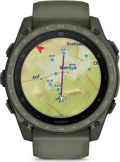 Garmin Tactix 8 AMOLED Cerakote Titan 51mm Waterproof Smartwatch cu Pedometru (Olive Drab)