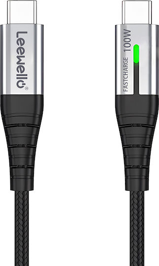Leewello Lw-204 USB 2.0 Cable USB-C Male - USB-C 100W PD Black 1.2m