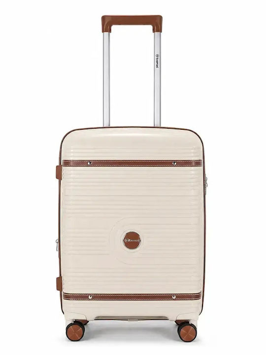 Benzi Hard Beige Travel Suitcases Set of 2 Pieces