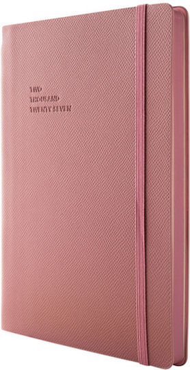 Type Center Εβδομαδιαία Ατζέντα A5 2027 Ροζ Δερμάτινη 14x20.5εκ. (με Προσωποποίηση)