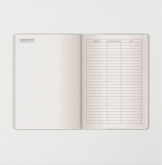 Type Center Daily Agenda A5 2027 Pink Leather 14x20.5cm (with Personalization)