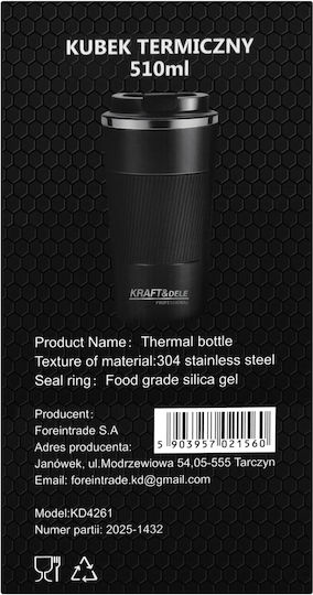 Kraft & Dele Thermosflasche Rostfreier Stahl 510ml Kd4261