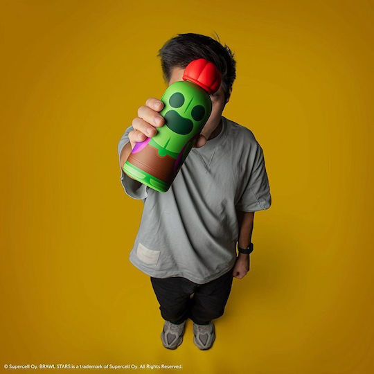 Cinereplicas Sticlă Pentru Copii Din Oțel Inoxidabil Brawl Stars Verde 500ml