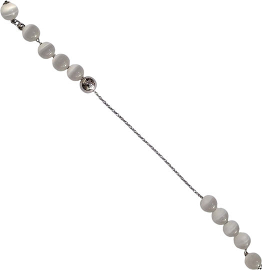 Kalliopi Silver Kalliopi Silver Sorgenperlen mit 10 Perlen Länge 25cm Weiß