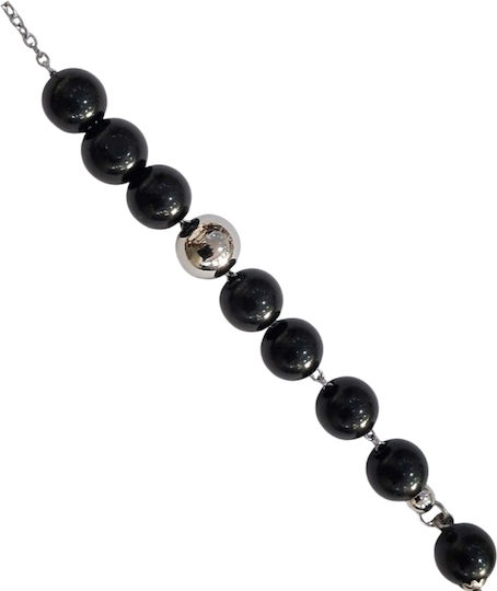 Kalliopi Silver Begleri mit 10 Perlen aus Onyx Länge 24cm