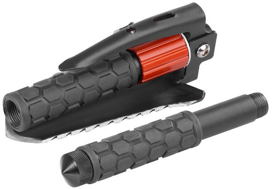 SGTT Lopată tactică pliabilă multifuncțională 8 funcții aprinzător de foc cremene spargător de sticlă husă de transport camping pescuit drumeții 36 cm