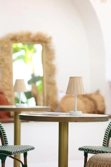 SteweHome Vintage Πορτατίφ LED με Μπεζ Καπέλο