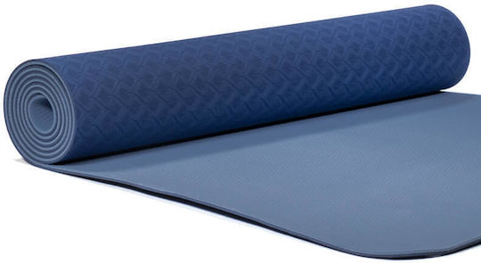 Yogi & Yogini Exercise Mat Blue with Carry Strap (183x68x0.5cm)