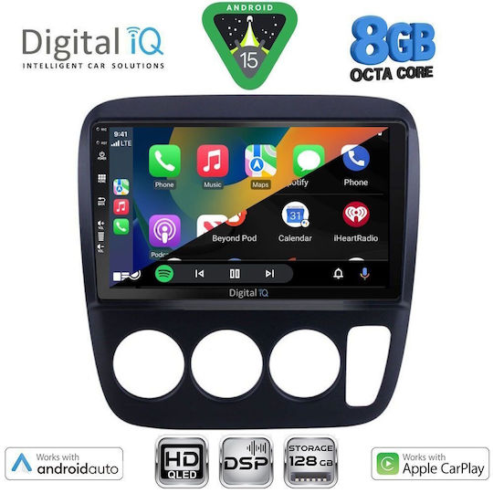 Digital IQ Автомобилна Аудио Система за Honda CR-V 1996-2006 с A/C (Bluetooth/USB/Вграден Wi-Fi/GPS/Apple CarPlay/Android Auto) с Touch Screen 9"