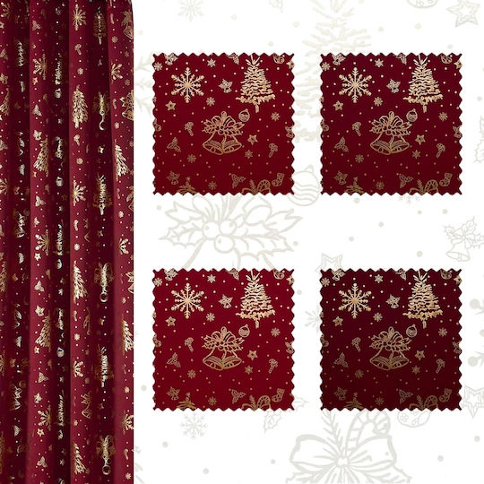 Pony Dance Σετ Κουρτίνες με Τρουκς Red 140x245εκ.