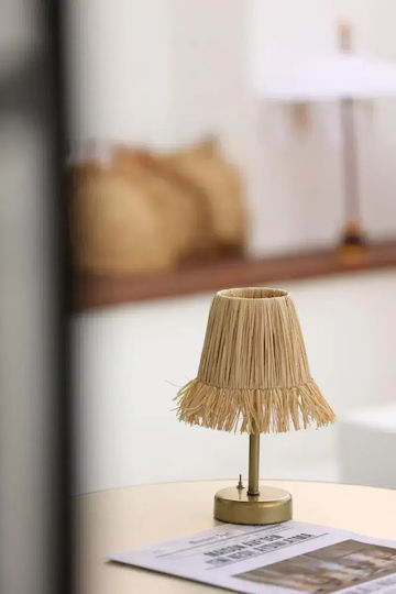 SteweHome Vintage Lampă de masă LED cu Abajur Bej și Bază Aurie SteweHome Vintage Lampă de masă LED cu Abajur Bej și Bază Aurie