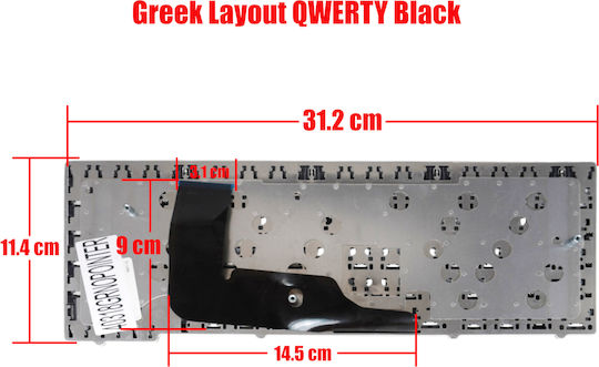 Ελληνικό Πληκτρολόγιο Laptop Hp Probook 6440 6445 6450 6455 6440b 6445b 6450b 6455b V103102bs1 V103102as1 Pk1307e1b00 584233-001 613332-001 Черен Код 40318grnopointer