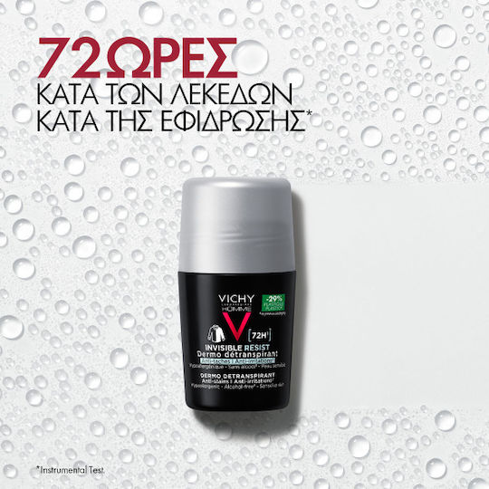 Vichy Homme 72h Roll-On Împotriva Petelor Anti-Transpirant Deodorant 72h în Roll-On 50ml