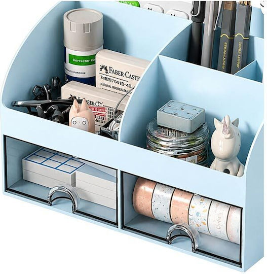 Sertar de birou din plastic 14x12x21cm Albastru deschis