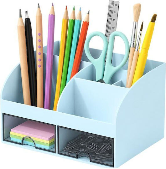 Sertar de birou din plastic 14x12x21cm Albastru deschis