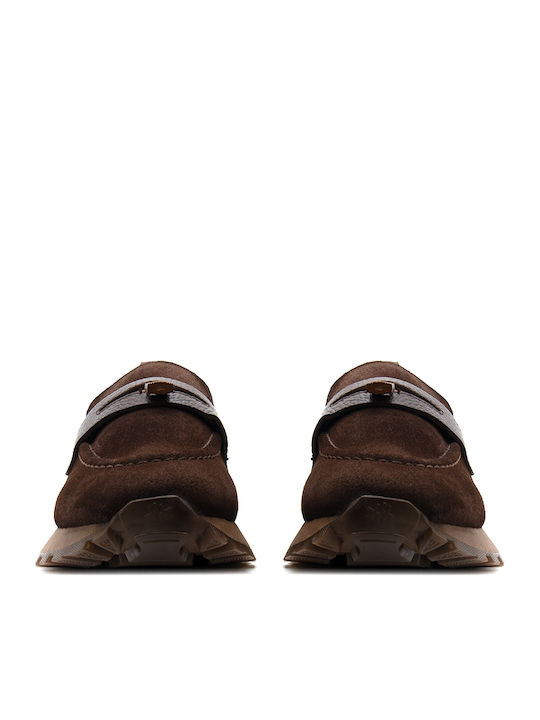 Hispanitas Leather Women's Loafers in Brown Colour