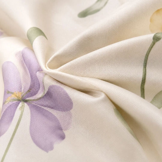 Pucioasa Set Duvet Cover 200x230cm Double with 4 Pillowcases & 1 Bed Sheet Beige