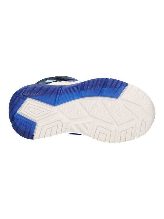 Sonic Kids High-Top Anatomical Sneakers with Hook-and-Loop Closure & Lights Blue