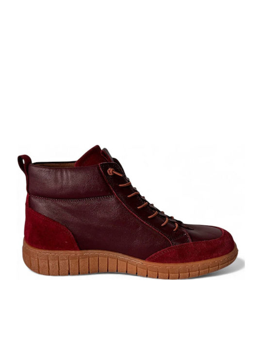 Leather Women's Chelsea Ankle Boots Burgundy