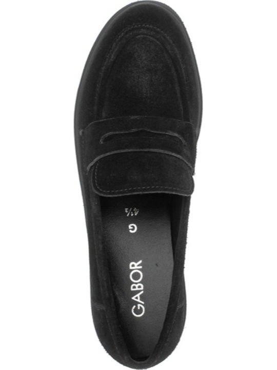 Leather Loafer Heels Black