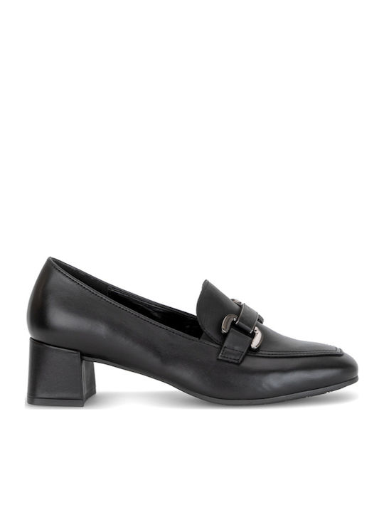 Leder Loafer Pumps Schwarze