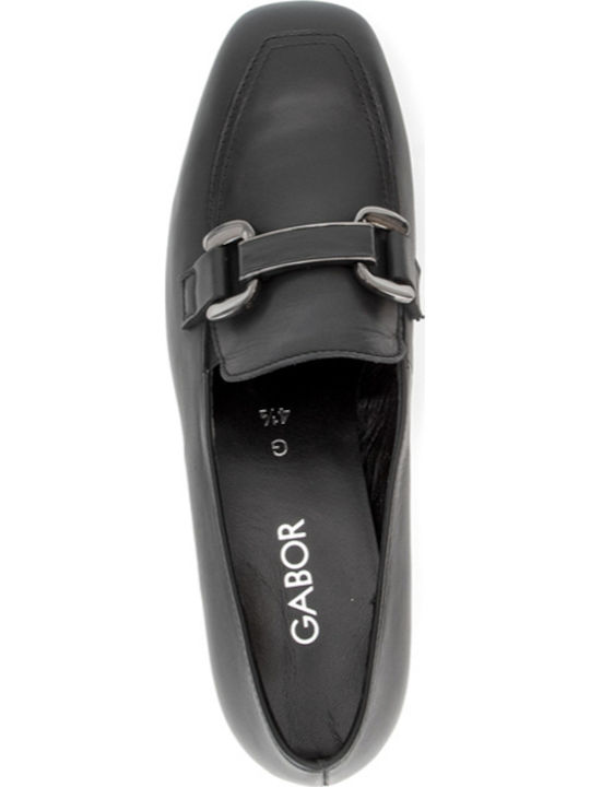 Leder Loafer Pumps Schwarze