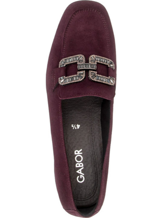 Leather Loafer Heels Burgundy