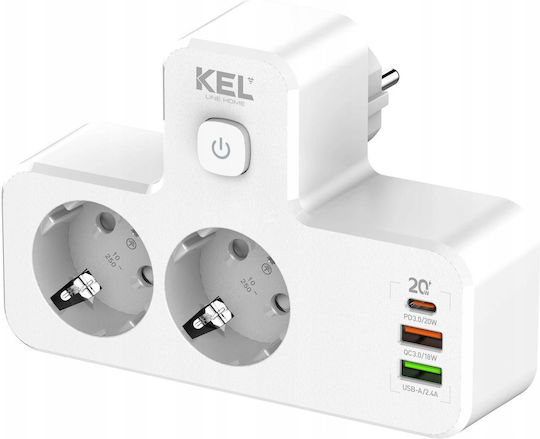 Plastrol Power Strip with USB-A and Switch