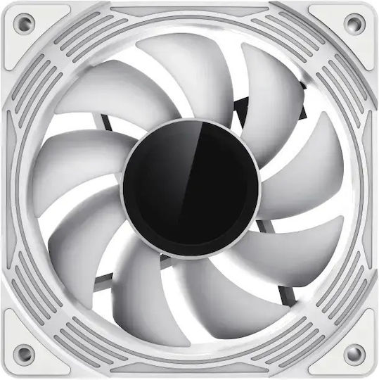 GameMax Ventilator Carcasă VEGMKF300WH 120mm (44cfm) cu Iluminare ARGB și Conexiune 3-Pin / 4-Pin PWM 3 Bucăți Alb