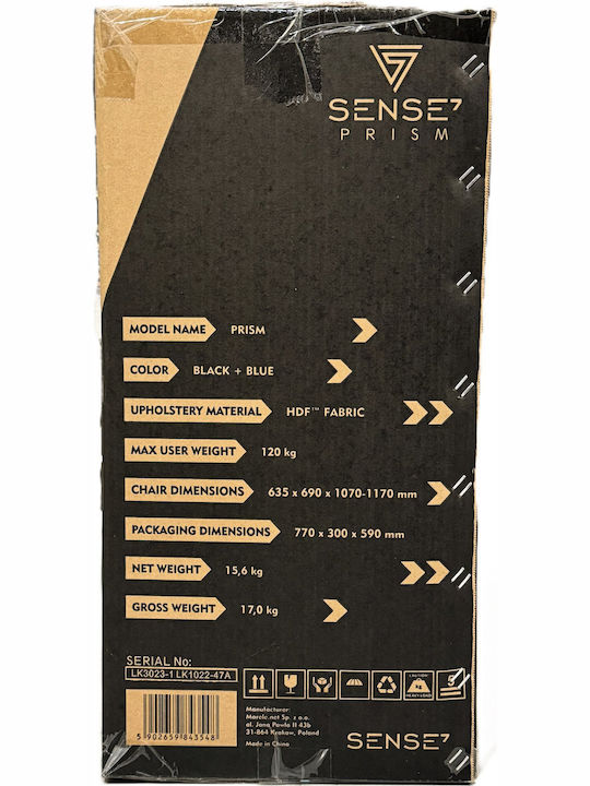 SENSE7 Prism Fabric Gaming Stuhl Black / Blue