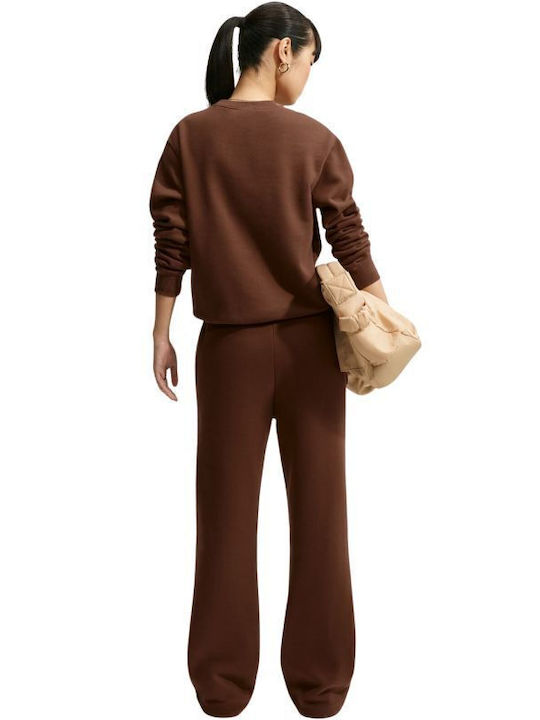 Studio Fleece Παντελόνι Φόρμας Καμπάνα Fleece Brown