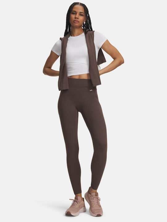 Training Damen Gekürzte Hohe Taille Leggings Braun