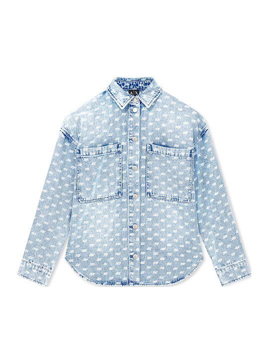 Long Women's Jean Jacket Blue