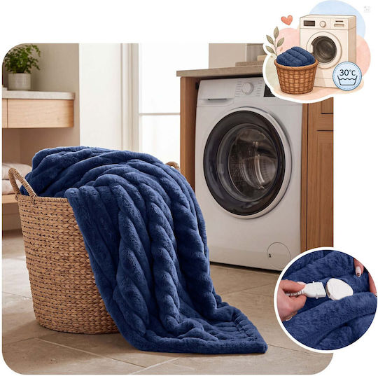 Berdsen Double Electric Blanket Washable with Timer Blue 160W 160x180cm