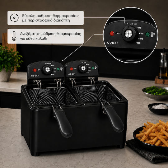 COOK-IT Friteuză 3lt Neagră
